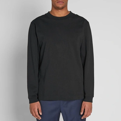 Shop Mhl By Margaret Howell Long Sleeve Wide Crew Tee In Black