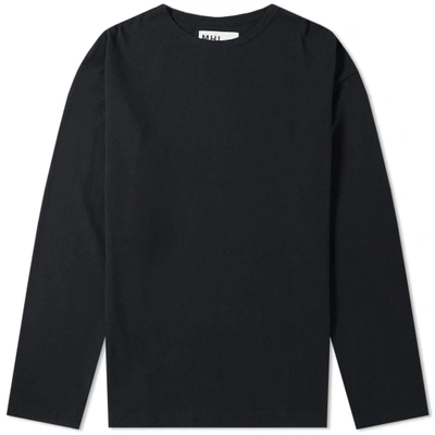 Shop Mhl By Margaret Howell Long Sleeve Naval Crew Tee In Black