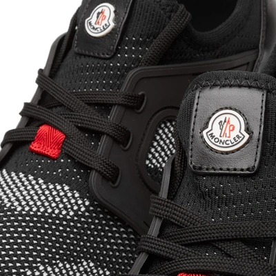 Shop Moncler Emilien Knitted Mix Sneaker In Black