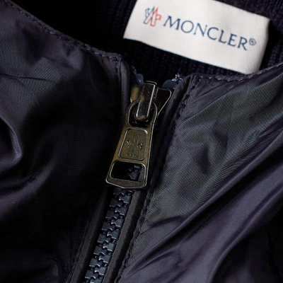 Shop Moncler Maglione Knit Back Windbreaker In Blue