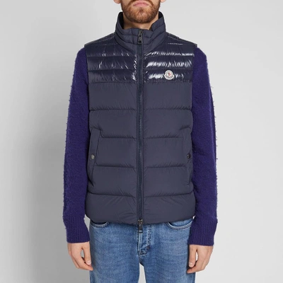 Shop Moncler Deneb Gilet In Blue