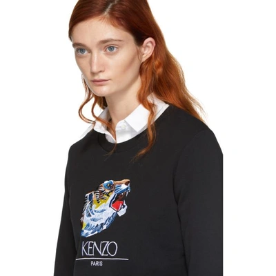 Shop Kenzo Black Limited Edition Tiger Head Sweatshirt In 99 Black