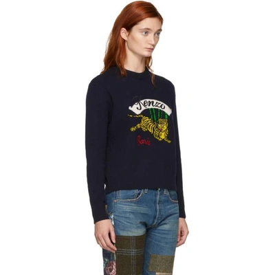 Shop Kenzo Navy Limited Edition Jumping Tiger Sweater In 77 Navy