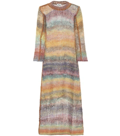 Shop Acne Studios Losse Mohair And Alpaca-blend Dress In Multicoloured
