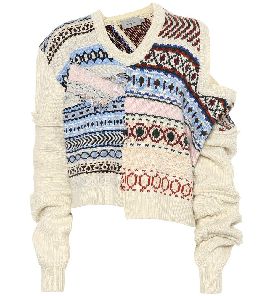 Preen By Thornton Bregazzi Cutout Distressed Fair Isle Wool 