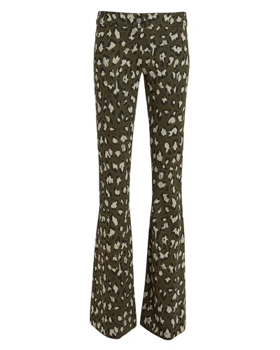 Shop Diane Von Furstenberg Leopard Jacquard Flare Pants