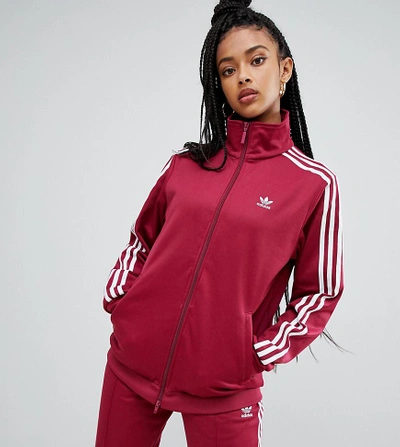 Adidas Originals Three Stripe Track Jacket In Ruby - Red | ModeSens