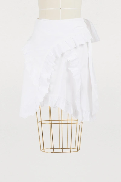 Shop Isabel Marant Milou Cotton Skirt In White