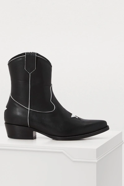 Shop Anine Bing Elton Western Boots In Black