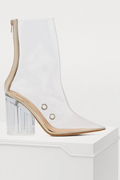Shop Yeezy Pvc High-heeled Ankle Boots In Clear