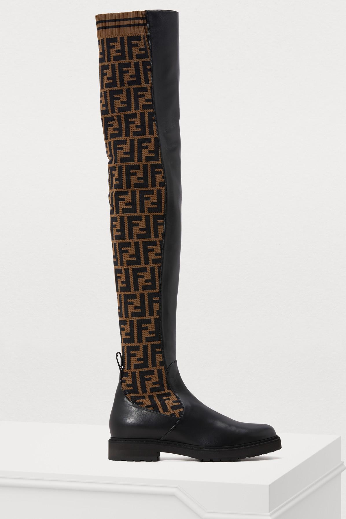 fendi rockoko over the knee boots