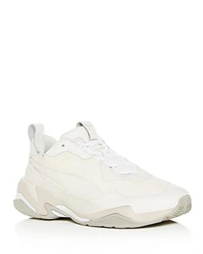 Shop Puma Men's Thunder Desert Mixed Leather Lace-up Sneakers In White