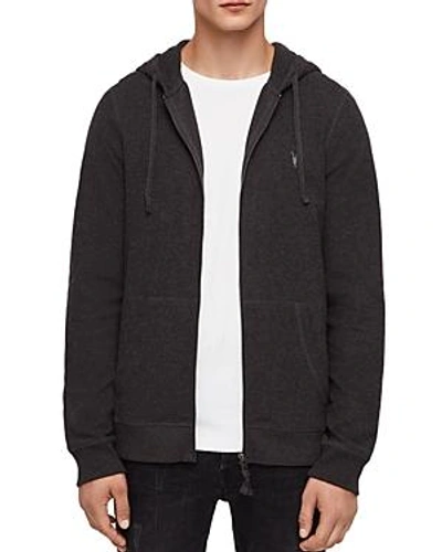 Shop Allsaints Azua Zip Hoodie In Cinder Black Marl