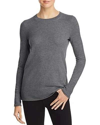 Shop Aqua Cashmere Fitted Cashmere Crewneck Sweater - 100% Exclusive In Heather Gray