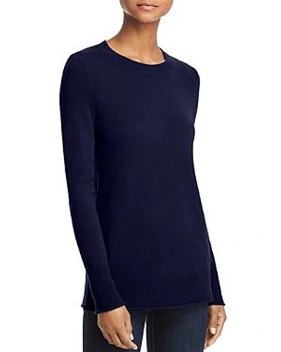 Shop Aqua Cashmere Fitted Crewneck Sweater - 100% Exclusive In Peacoat