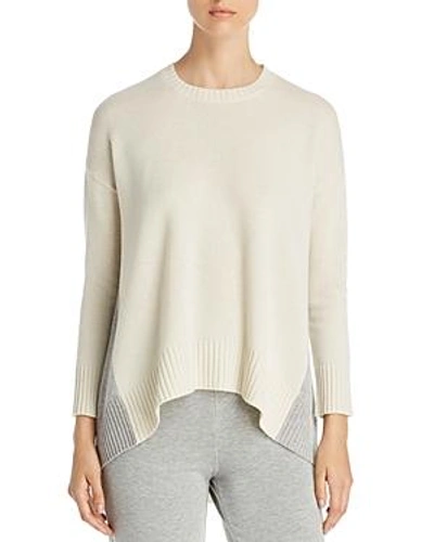 Shop Eileen Fisher High Low Hem Sweater In Soft White/dark Pearl