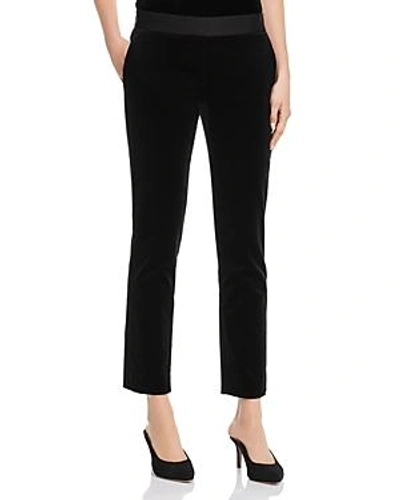 Shop Theory Velvet Straight-leg Pants In Black
