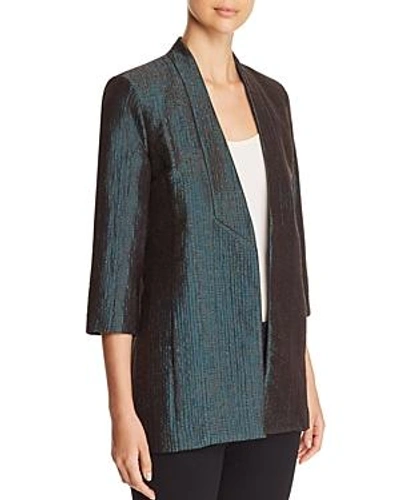 Shop Eileen Fisher Textured Shawl Collar Jacket In Pine