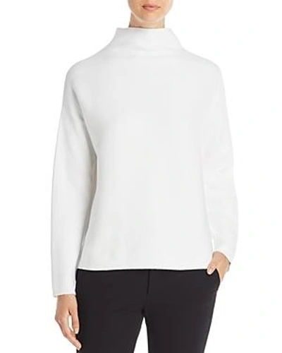 Shop Eileen Fisher Funnel Neck Box Top In White