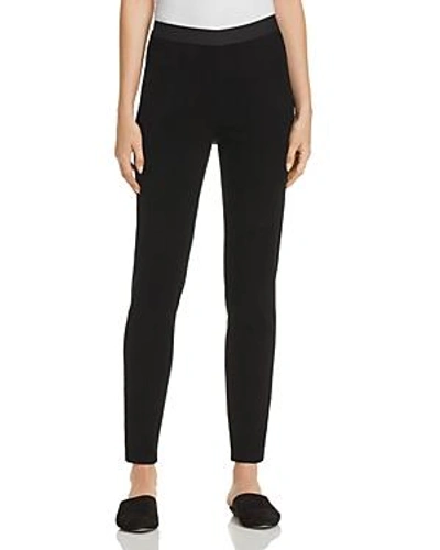 Shop Eileen Fisher Suede-front Leggings In Black