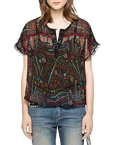 Shop Zadig & Voltaire Terson Psyche Deluxe Top In Black