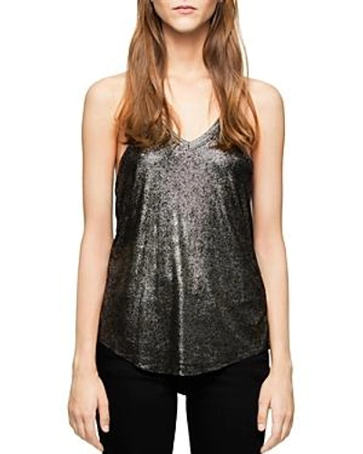 Shop Zadig & Voltaire Chelsea Lame Tank In Silver