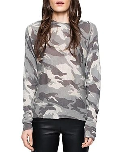 Shop Zadig & Voltaire Camouflage Cashmere Sweater In White