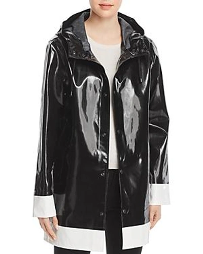 Shop Stutterheim Stockholm Frame Opal Raincoat In Black/white