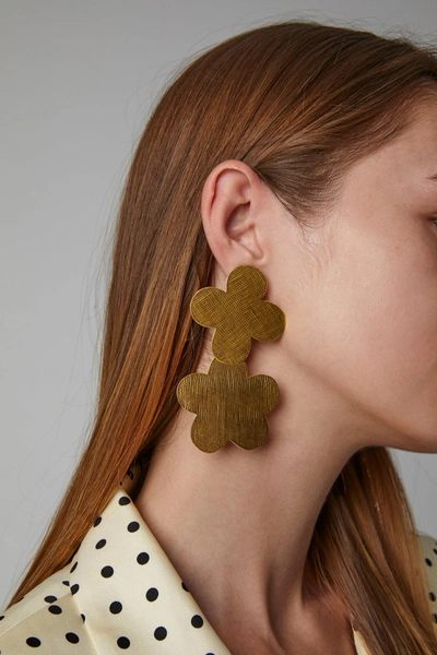 Shop Annie Costello Brown Gold-plated Brass Drop Earrings