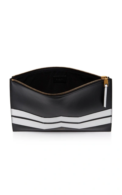 Shop Givenchy Gv3 Leather Pouch In Black/white