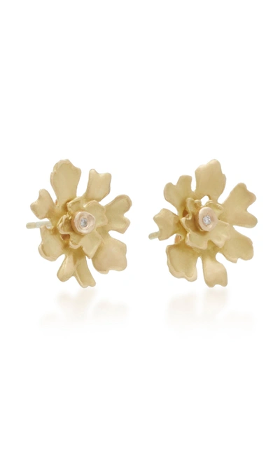 Shop Annette Ferdinandsen Lichen 18k Gold Diamond Stud Earrings