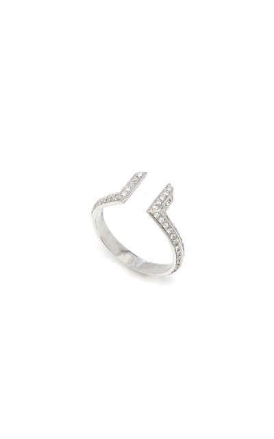 Shop Ralph Masri White Gold And Diamond Ring In Silver