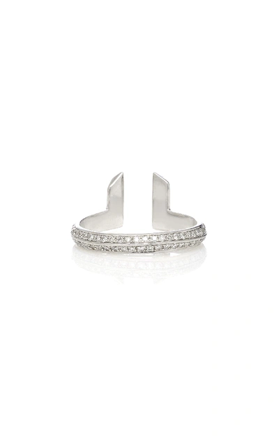 Shop Ralph Masri White Gold And Diamond Ring In Silver