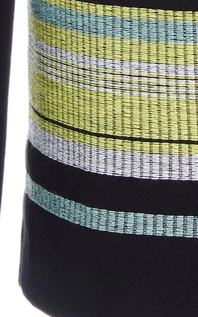 Shop Derek Lam 10 Crosby Single Button Cotton Blazer With Embroidery In Black