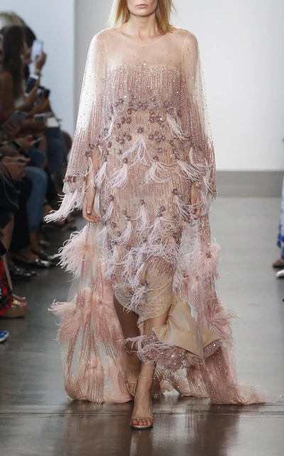 Pamella roland feather dress hot sale