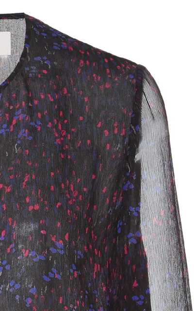 Shop Carolina Herrera Ruffle Button Front Blouse In Floral