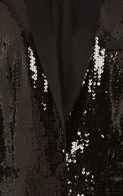 Shop Michael Kors Sequin Boyfriend Blazer In Black