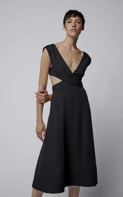 Shop Proenza Schouler Cutout Crepe Dress In Black