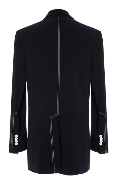 Shop Derek Lam 10 Crosby Oversized Stitched Double-breasted Blazer In Black