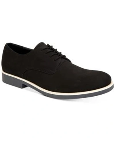Shop Calvin Klein Men's Faustino Nubuck Oxfords Men's Shoes In Black