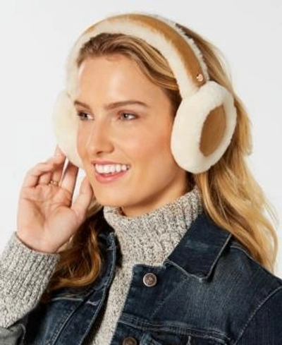 Shop Ugg Sheepskin Bluetooth Earmuffs In Chestnut