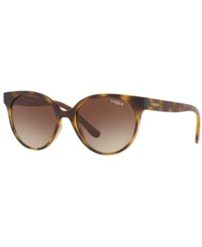 Shop Vogue Sunglasses, Vo5245s 53 In Dark Havana / Brown Gradient