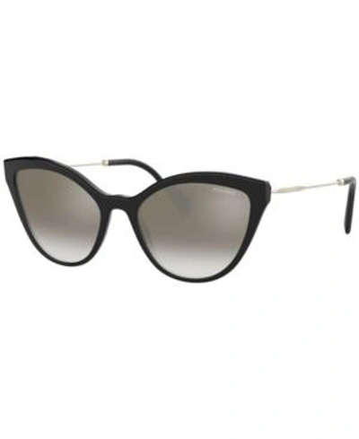 Shop Miu Miu Sunglasses, Mu 03us 55 In Black / Gradient Grey Mirror Silver