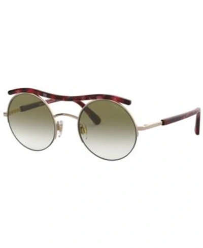 Shop Giorgio Armani Sunglasses, Ar6082 49 In Rose Gold / Green Gradient