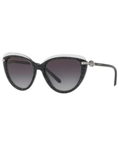 Shop Bvlgari Sunglasses, Bv8211b 55 In Top Crystal On Black Mamba / Grey Gradient