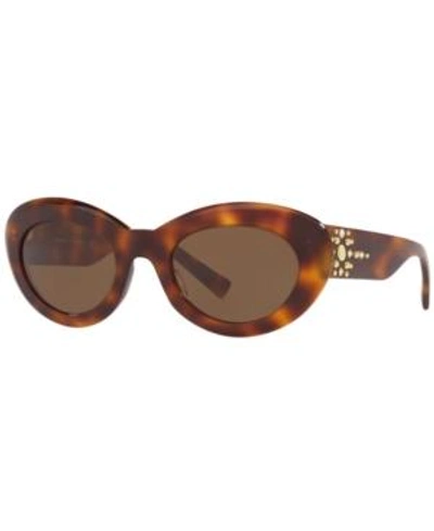 Shop Versace Sunglasses, Ve4355b 52 In Havana / Brown