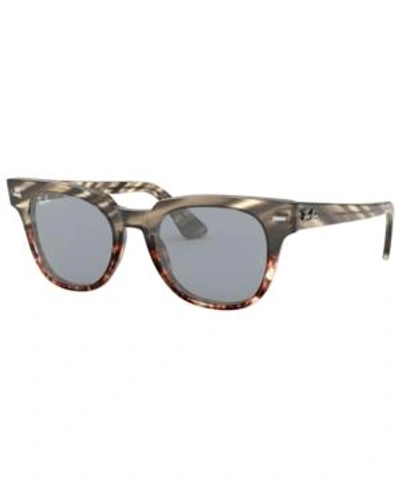 Shop Ray Ban Ray-ban Sunglasses, Rb2168 Meteor Striped Havana In Grey Gradient Brown Stripped / Blue Mir Gold Blue