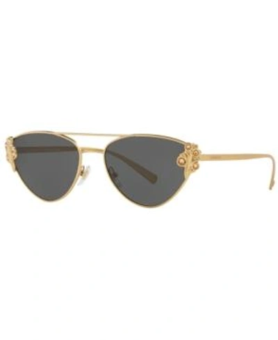 Shop Versace Sunglasses, Ve2195b 56 In Tribute Gold / Grey