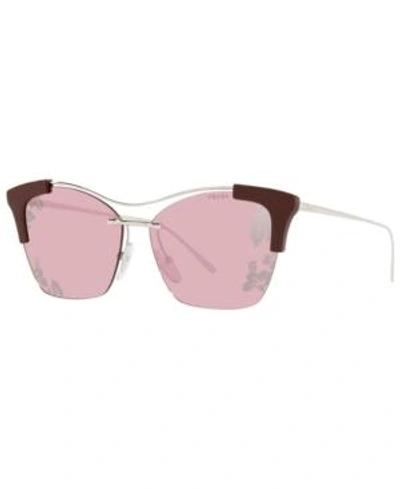 Shop Prada Sunglasses, Pr 21us 56 In Silver / Light Violet Tampo Ibiscus Sil