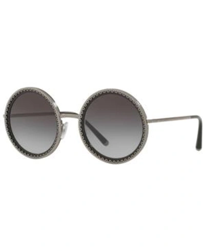 Shop Dolce & Gabbana Sunglasses, Dg2211 53 In Gunmetal/black / Grey Gradient